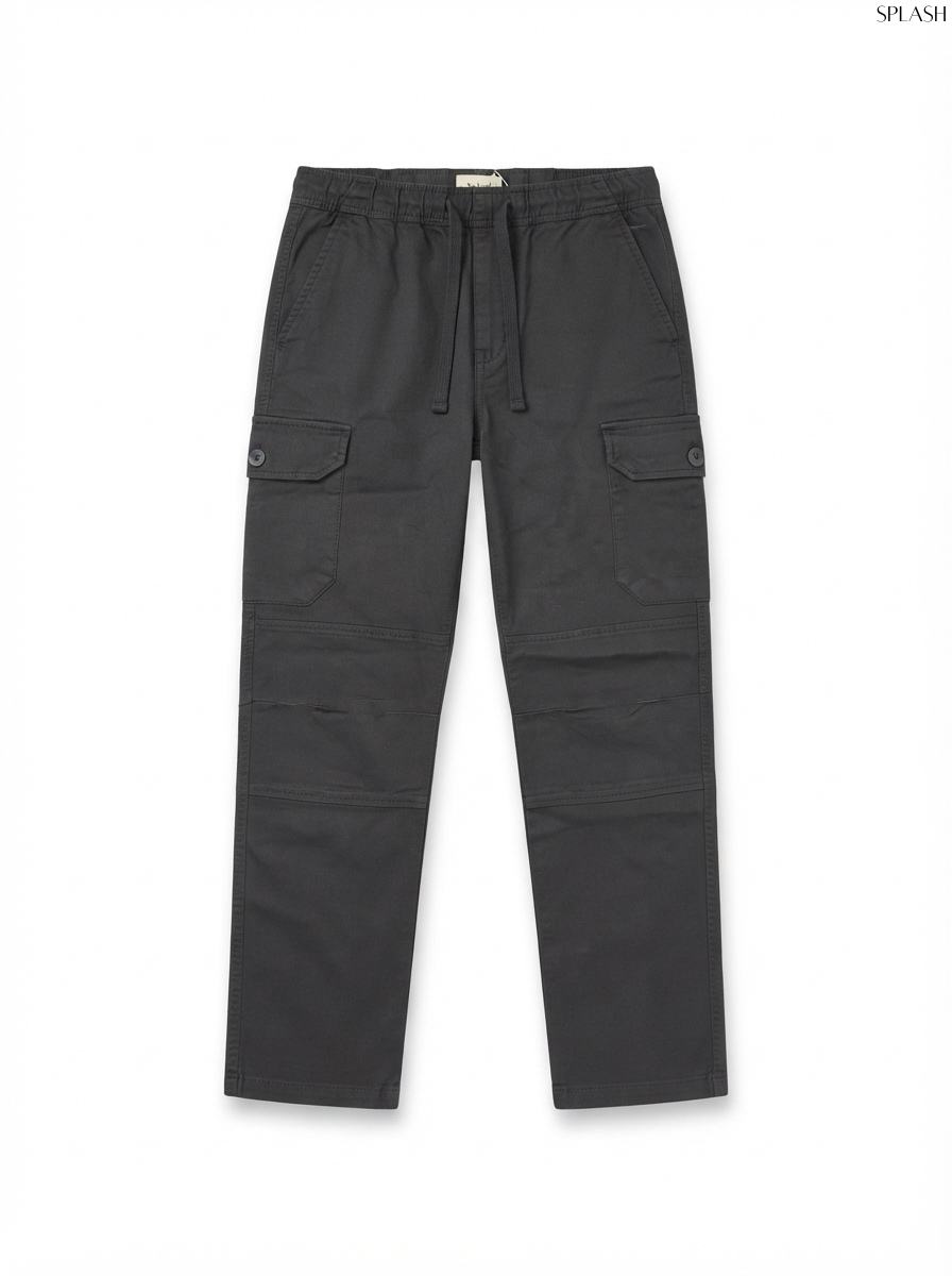 Men's Casual Black Utility Cargo Trousers
