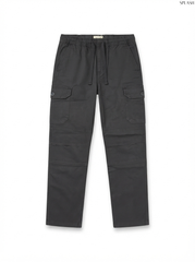 Men's Casual Black Utility Cargo Trousers