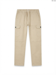 Men's Casual Beige Utility Cargo Trousers