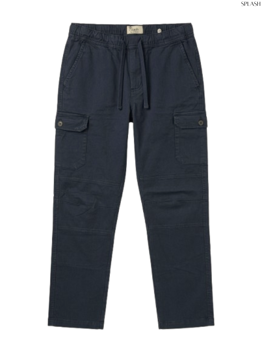 Men's Casual Navy Blue Utility Cargo Trousers