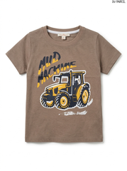DU PAREIL Boys Tractor Graphic Short-Sleeve T-Shirt