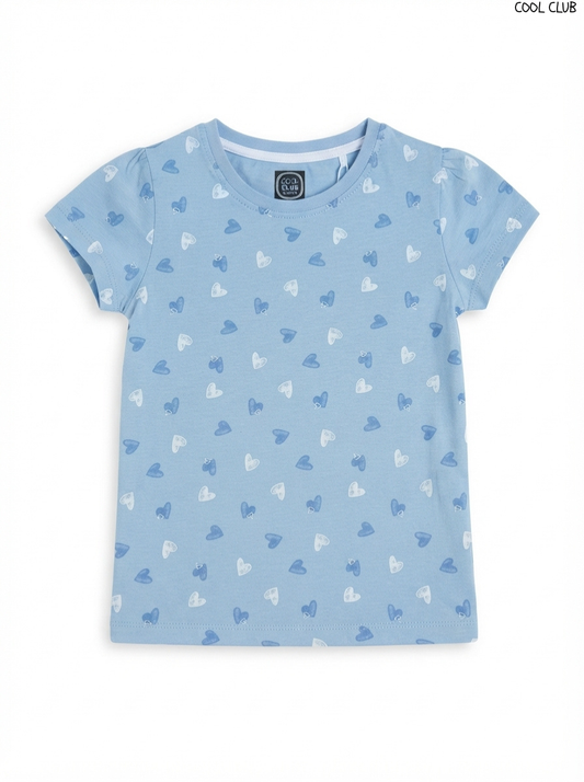 COOL CLUB Girls Heart Print Short-Sleeve T-Shirt