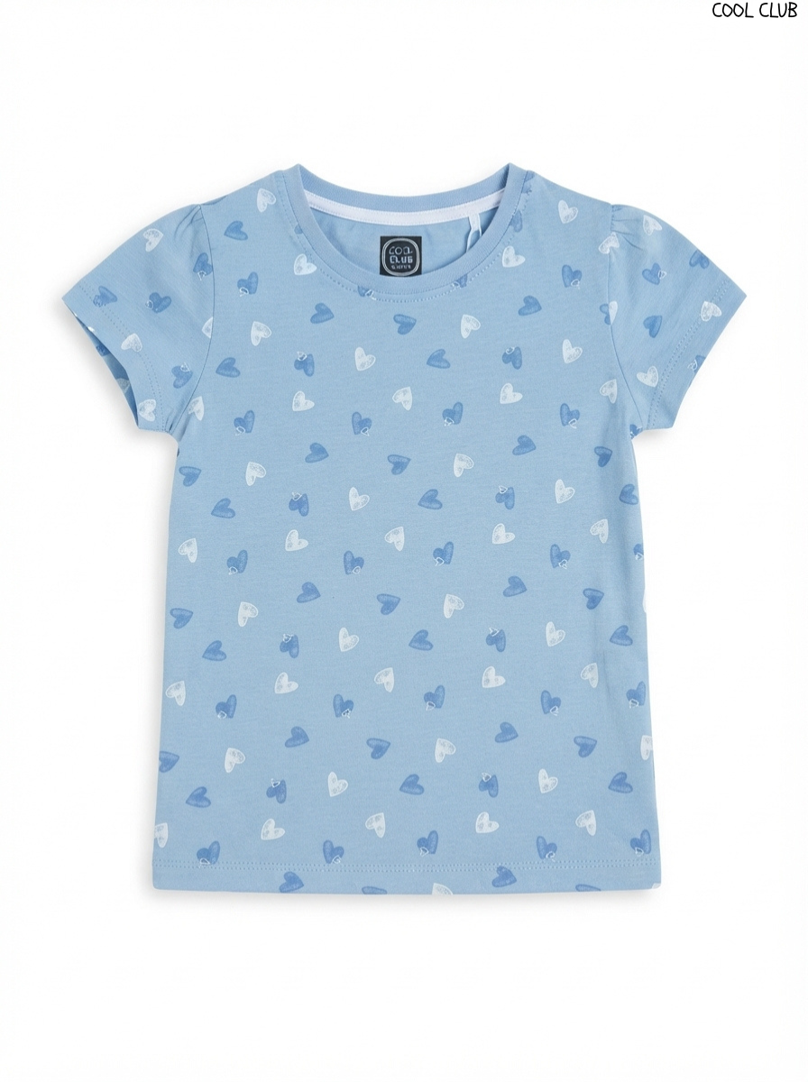 COOL CLUB Girls Heart Print Short-Sleeve T-Shirt