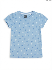 COOL CLUB Girls Heart Print Short-Sleeve T-Shirt