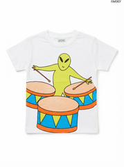 FANTASY Boys Drummer Graphic Short-Sleeve T-Shirt