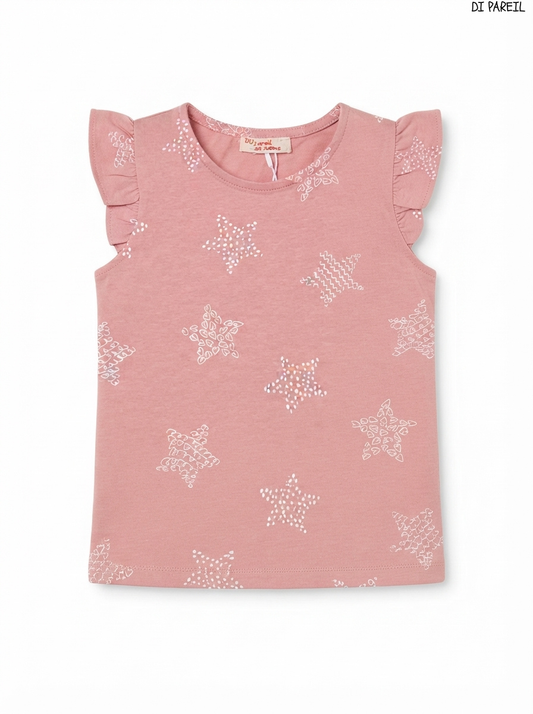 DU PAREIL Girls Star Print Short-Sleeve T-Shirt
