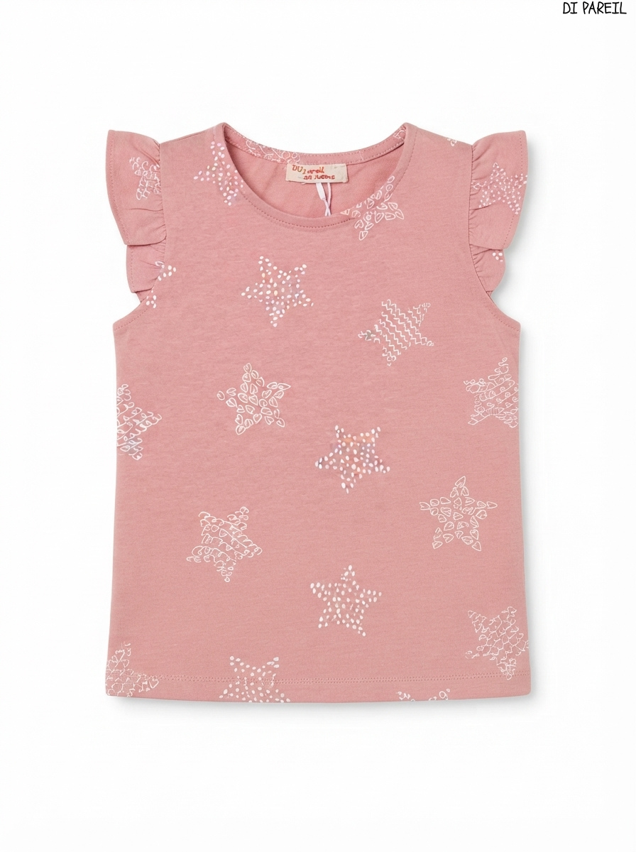 DU PAREIL Girls Star Print Short-Sleeve T-Shirt