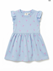 H&M Girls Flamingo Print Short-Sleeve Dress