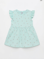 LCW Girls Bow Print Short-Sleeve Dress