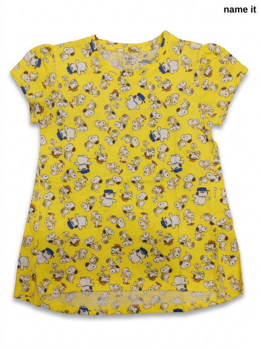 Girls' Yellow Snoopy / Peanuts All-Over Print T-Shirt