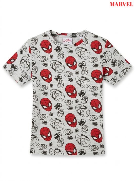 Boys' Marvel Spider-Man All-Over Print T-Shirt – Grey Melange