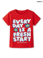 NAME IT Girls’ Red Slogan Graphic T-Shirt