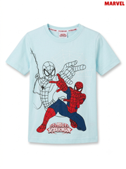 Official Marvel Ultimate Spider-Man Graphic Printed T-Shirt – Light Sky Blue