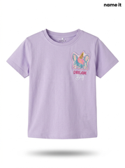Girls' Unicorn "Dream Big" Sequined T-Shirt - Lilac