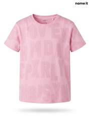 Girls' Pink Geometric Monogram T-Shirt