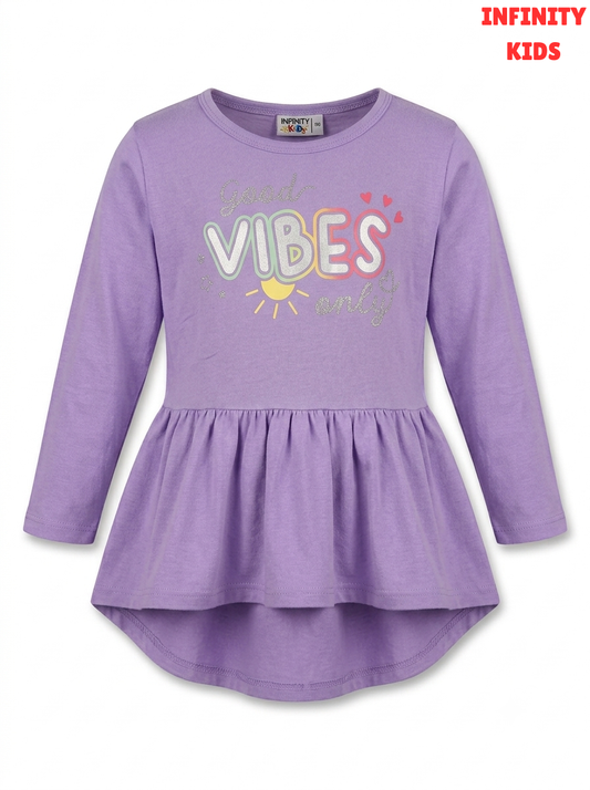 Infinity Kids Girls "Good Vibes Only" Peplum Top