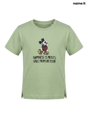 Kids' Disney Mickey Mouse "Smile From Ear To Ear" T-Shirt - Sage Green