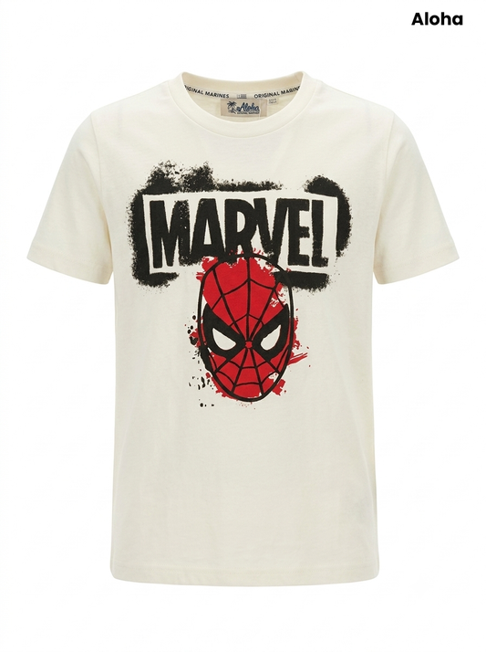 Boys' Marvel Spider-Man Graffiti T-Shirt - Off-White / Cream