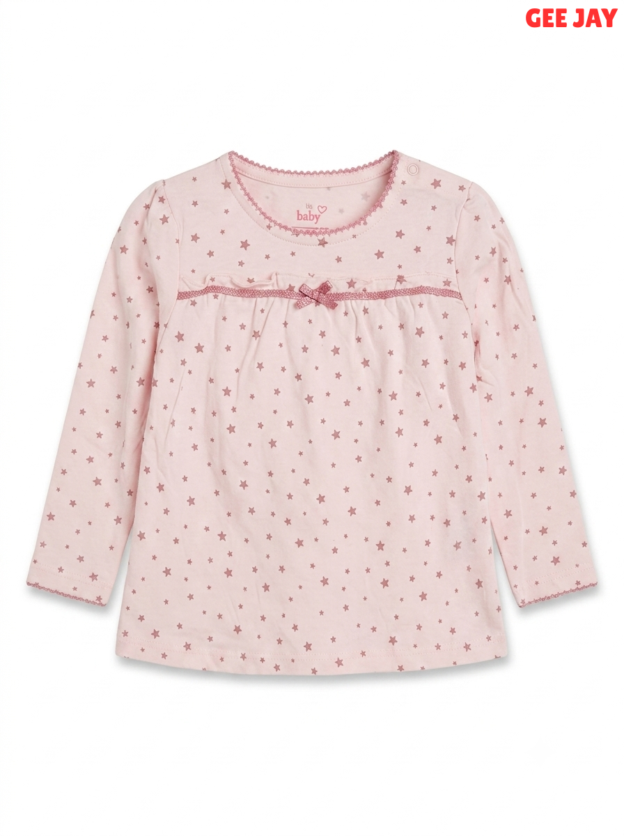 Baby Girls' Pink Star Print Empire Waist Top