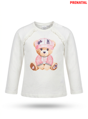 Baby Girls' Teddy Bear Graphic Long-Sleeve Top