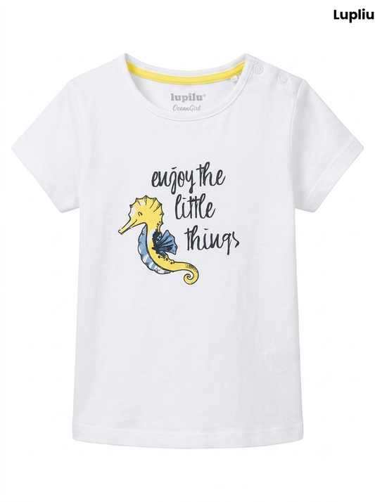 Toddler "Enjoy the Little Things" Seahorse T-Shirt - White