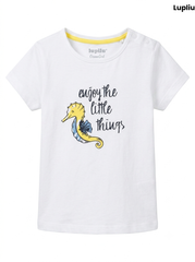 Toddler "Enjoy the Little Things" Seahorse T-Shirt - White