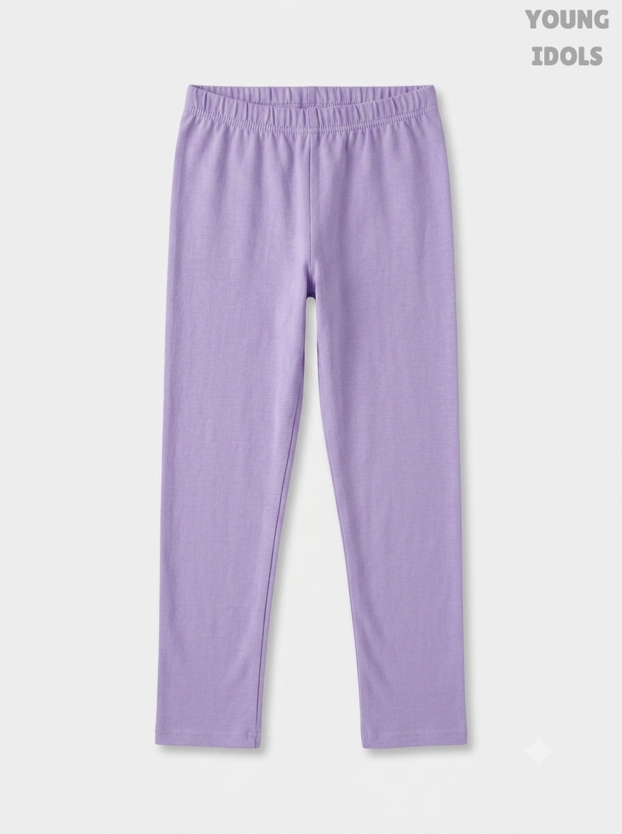 Girls' Solid Pastel Purple Leggings