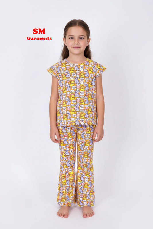 PRINTED COTTON 2 PIECE SUIT