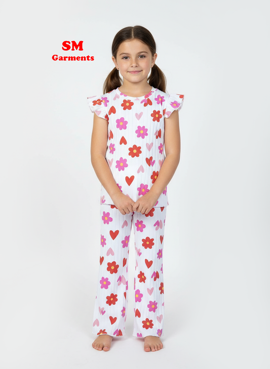 PRINTED COTTON 2 PIECE SUIT