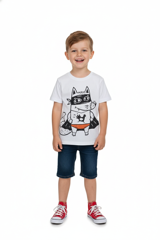 YOUNG STYLE Superhero Fox Kids T-Shirt