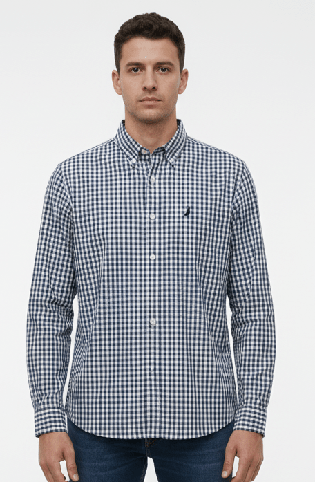 NAUTICA MENS CHECKERD CLASSIC FIT SHIRT - Smgarment's