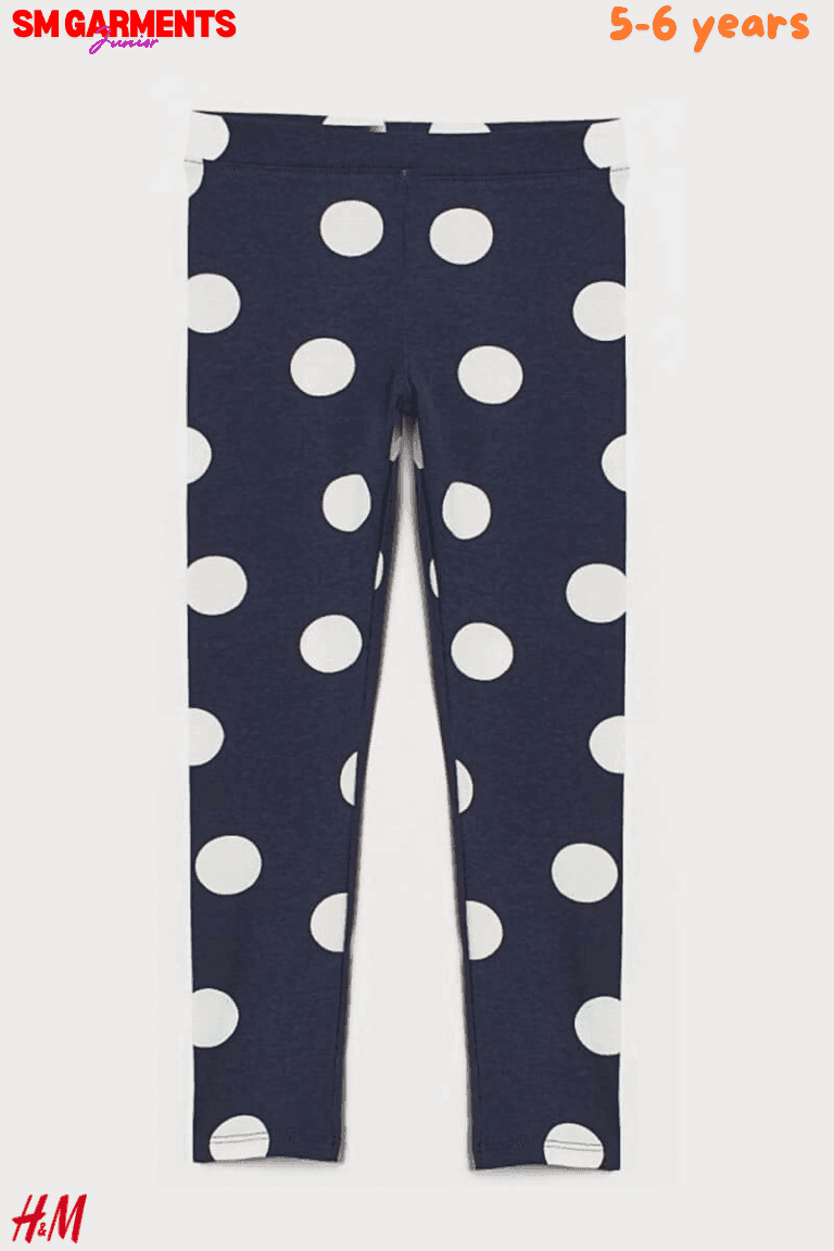 NAVY BLUE DOTTED LEGGINGS - SMgarment's