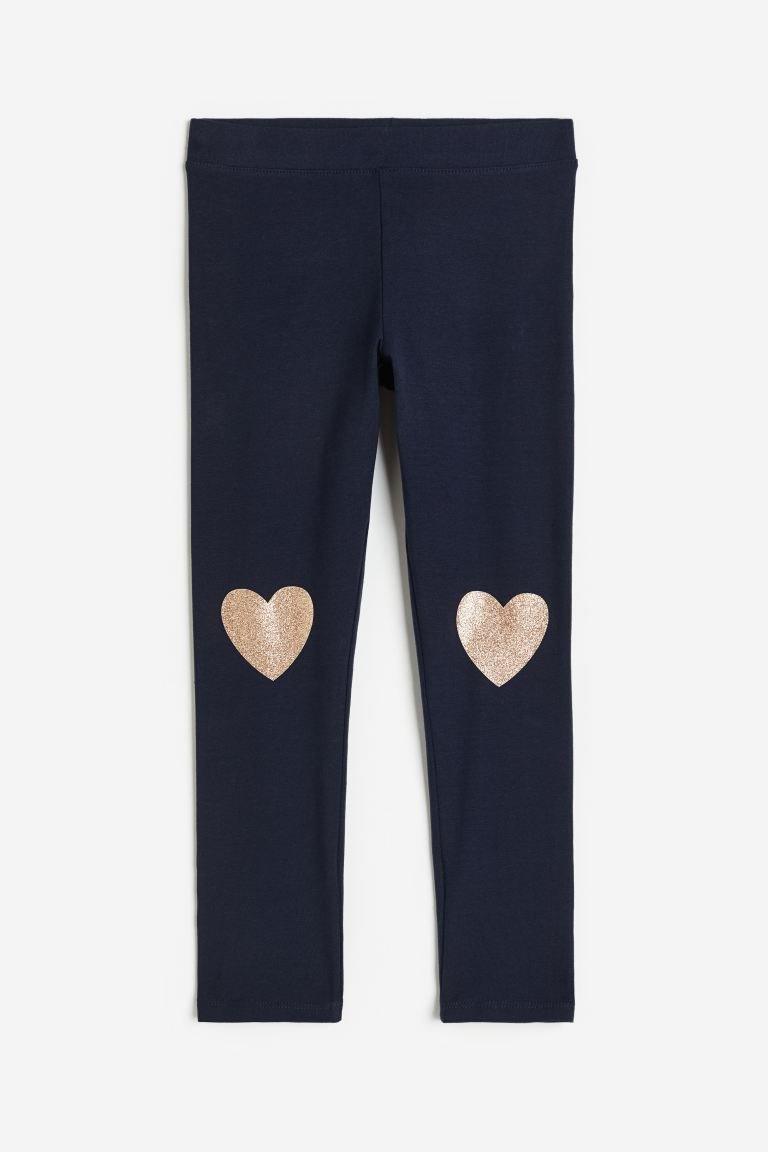 Navy Blue Hearts Leggings - SMgarment's