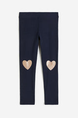 Navy Blue Hearts Leggings - SMgarment's