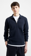 FRENCH CONNECTION Mens Collared Half Zip Pocket Jumper