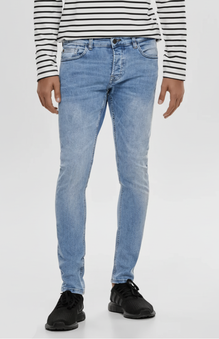 Onsspun Blue Washed Dcc Noos Slim Tapered Fit Jeans For Mens