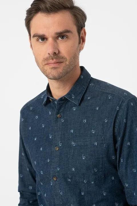 ONLY & SONS MICK PATTERNED SHIRT WITH CHEST POCKET - SMgarment's