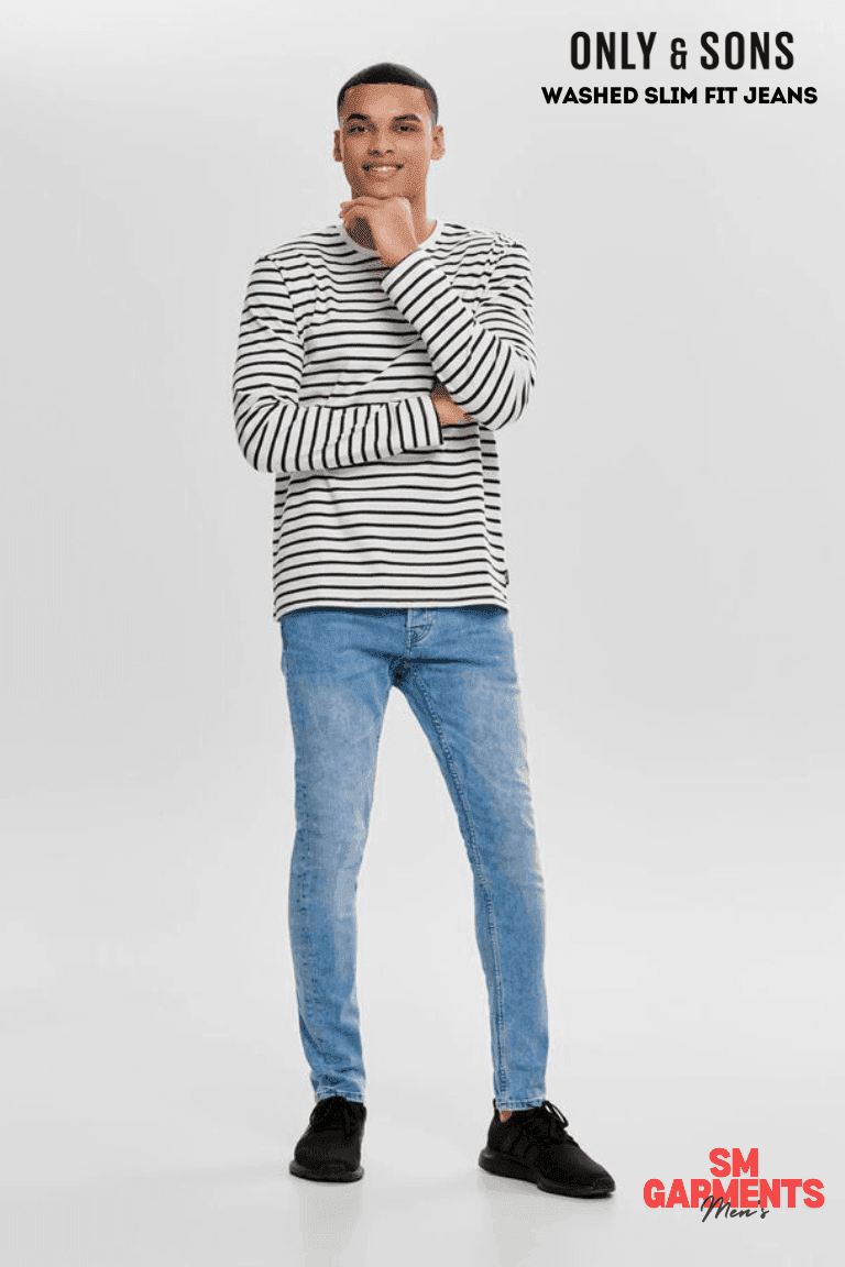 ONLY & SONS WASHED SLIM FIT JEANS - SMgarment's