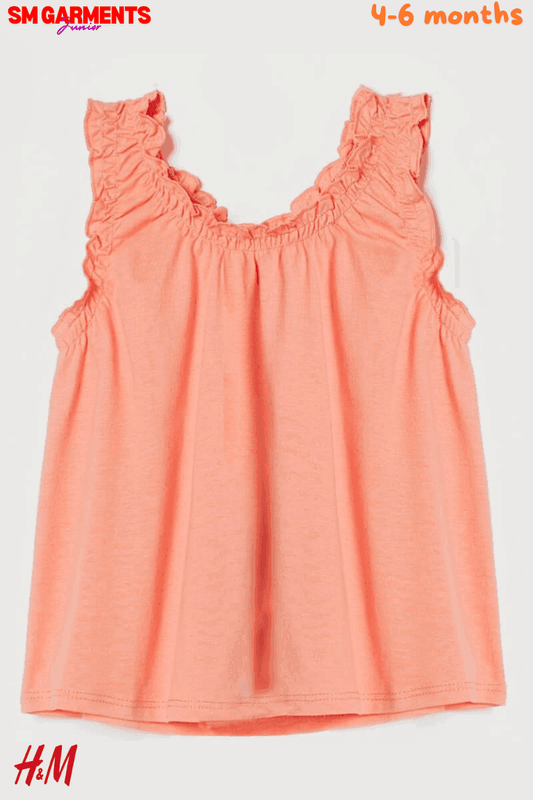 ORANGE PLAIN COTTON VEST TOP - SMgarment's