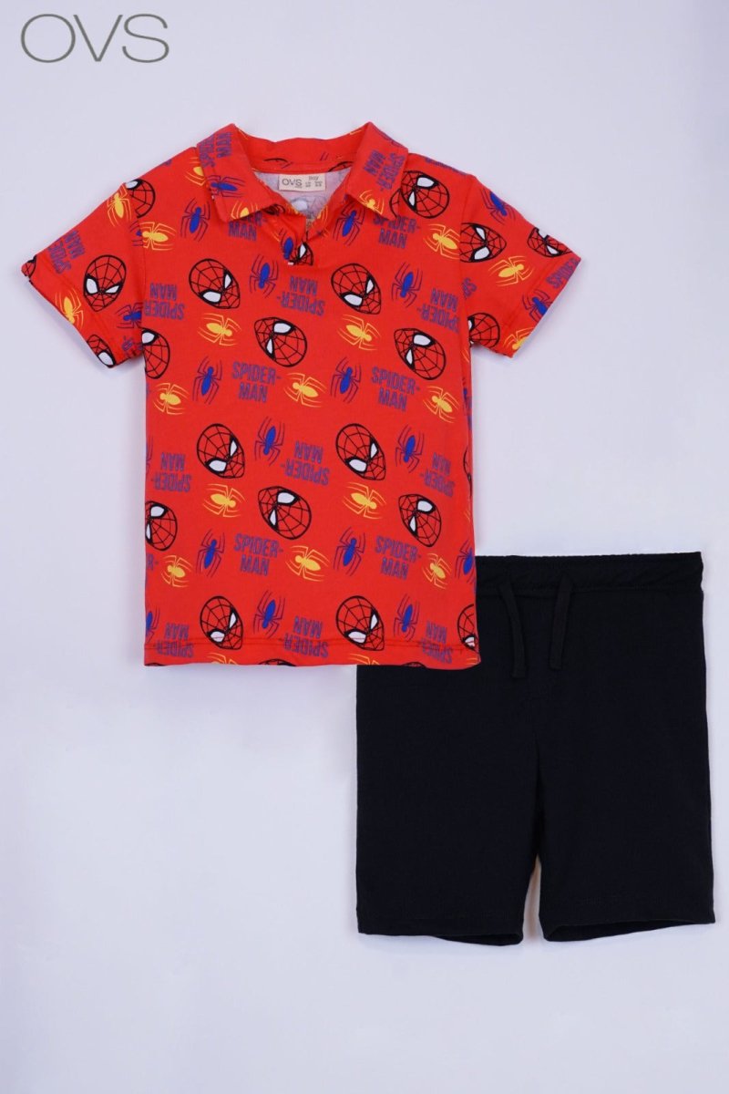 OVS Cotton jogging set with All Over Spider Man Face print - Smgarment's