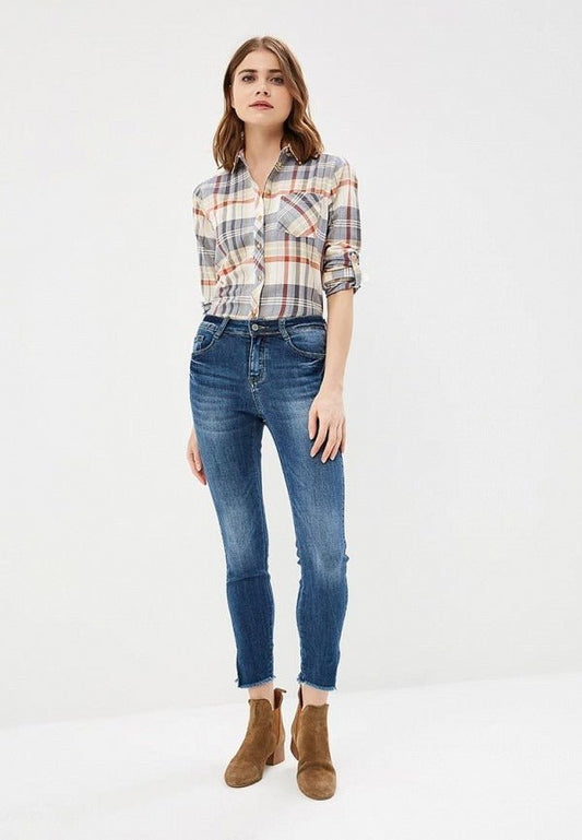 PIAZA ITALIA WOMENS CHECK SHIRT - Smgarment's
