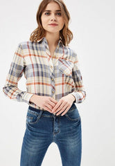 PIAZA ITALIA WOMENS CHECK SHIRT - Smgarment's