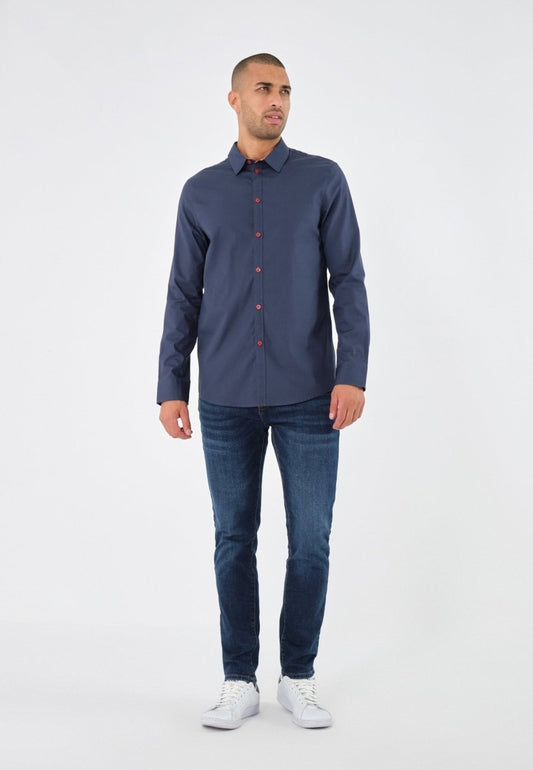 PIER ONE MENS BASIC DARK BLUE SHIRT - Smgarment's