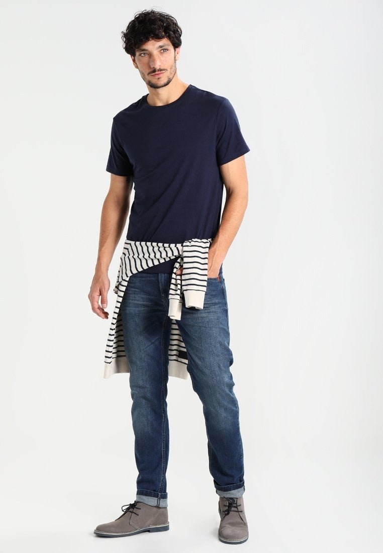 PIER ONE Men's Navy Blue Classic Crew Neck T-Shirt - Smgarment's
