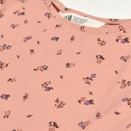 PINK FLORAL PRINTED LONG SLEEVE T - SHIRT - SMgarment's