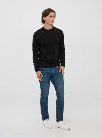Plain crew neck jumper Black - SMgarment's
