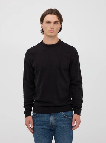 Plain crew neck jumper Black - SMgarment's