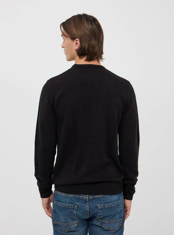 Plain crew neck jumper Black - SMgarment's