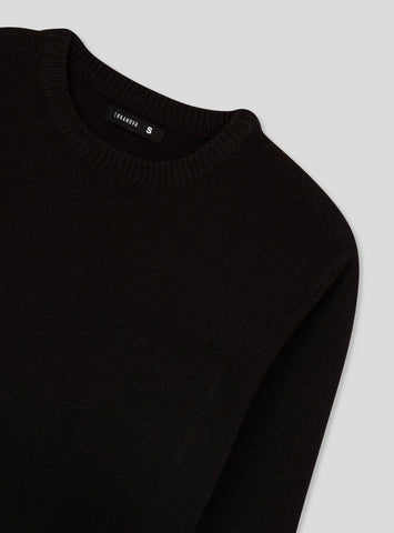 Plain crew neck jumper Black - SMgarment's
