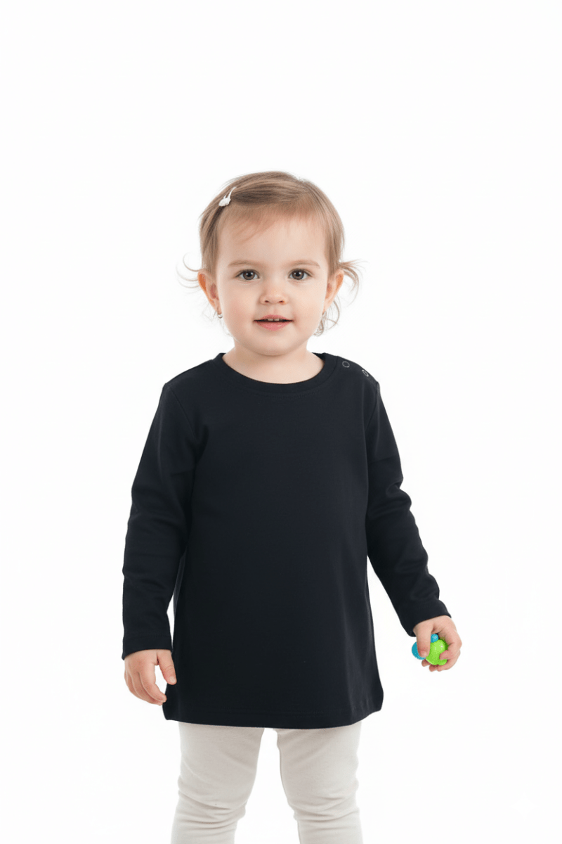 PRENATAL Kids Black Cotton Long Sleeve T-Shirt - Smgarment's